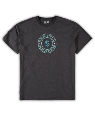 Men's Deep Sea Blue, Heathered Charcoal Seattle Kraken Big and Tall T-shirt and Shorts Sleep Set