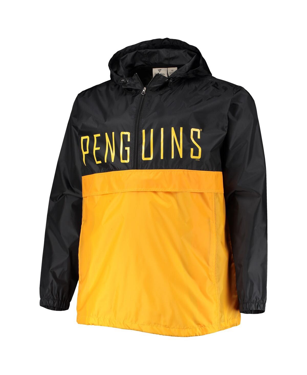 Shop Profile Men's Black Pittsburgh Penguins Big And Tall Anorak Half-zip Pullover Hoodie