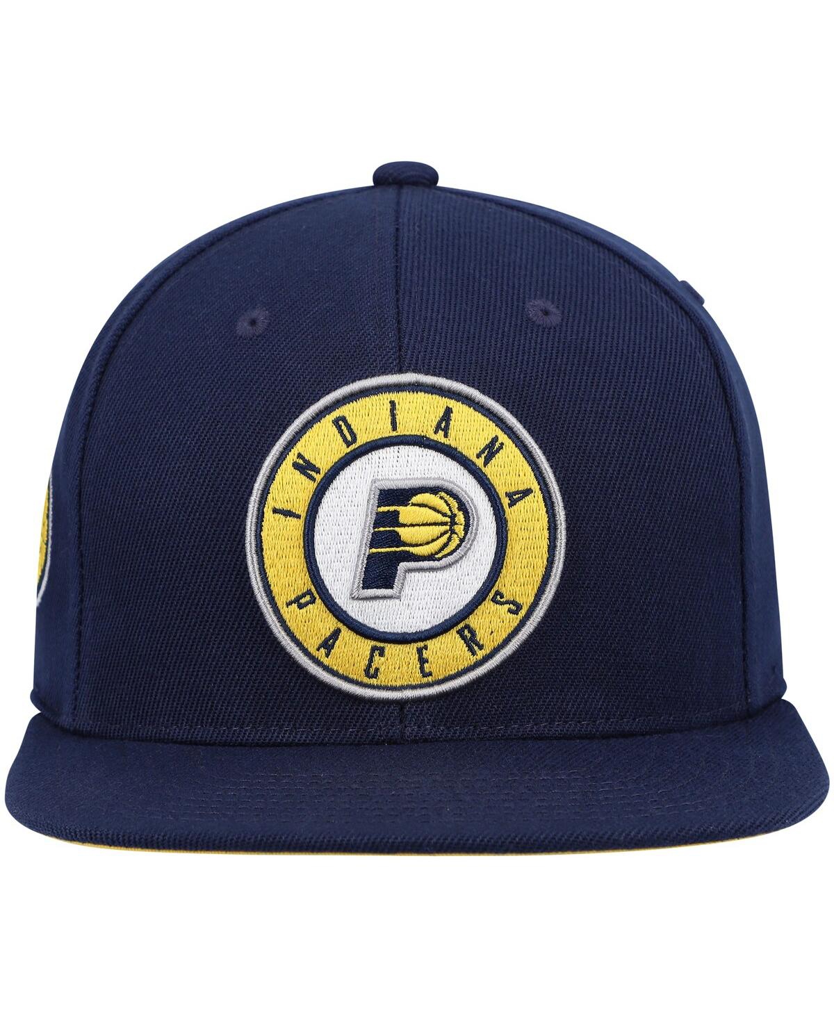 Shop Mitchell & Ness Men's  Navy Indiana Pacers Core Side Snapback Hat