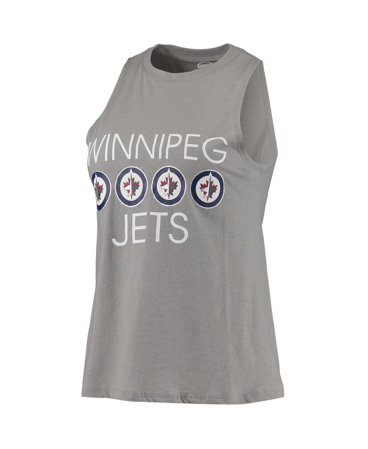 CONCEPTS SPORT WOMEN'S CONCEPTS SPORT GRAY, NAVY WINNIPEG JETS METER TANK TOP AND PANTS SLEEP SET 