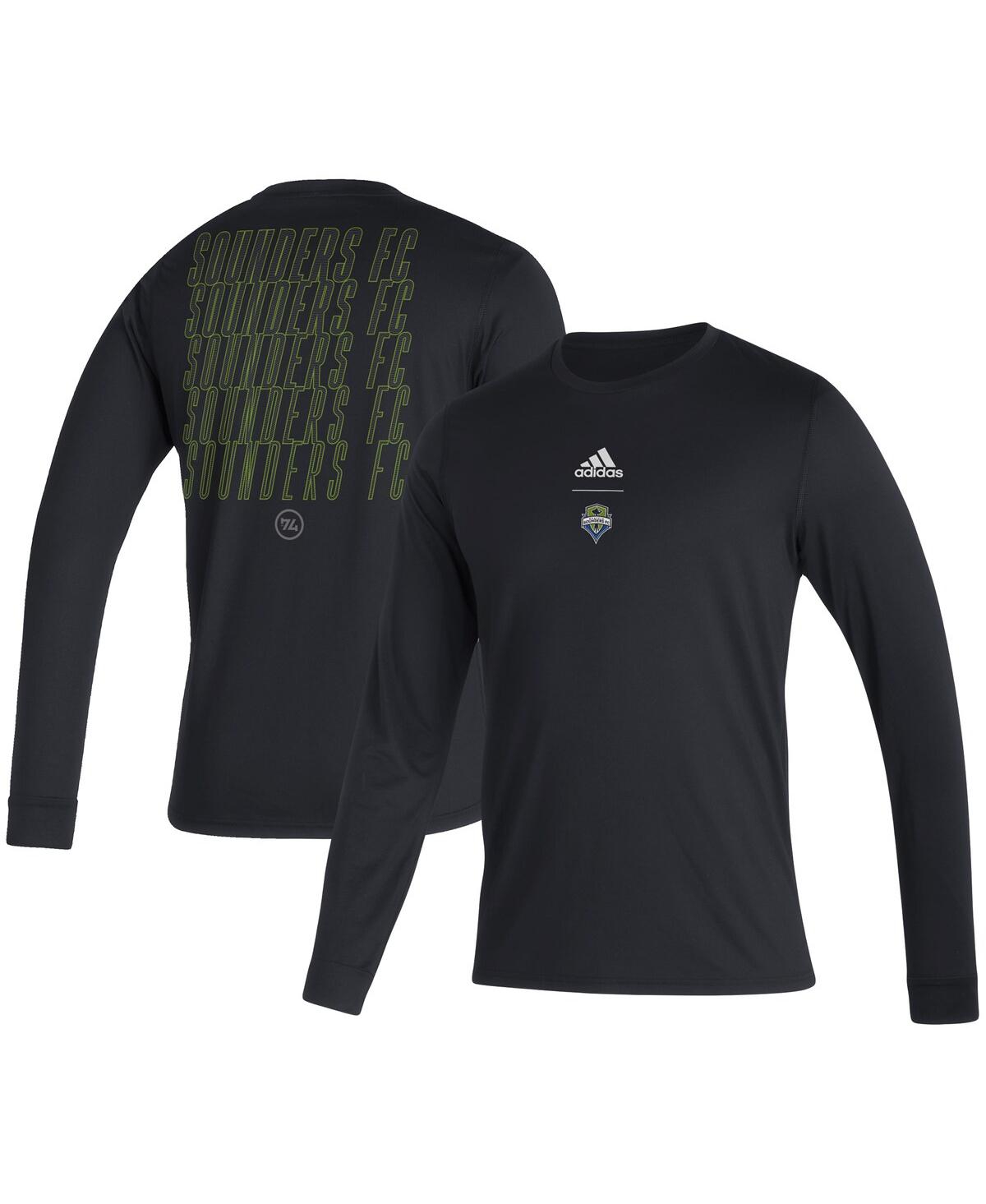 Shop Adidas Originals Men's Adidas Black Seattle Sounders Fc Club Long Sleeve T-shirt