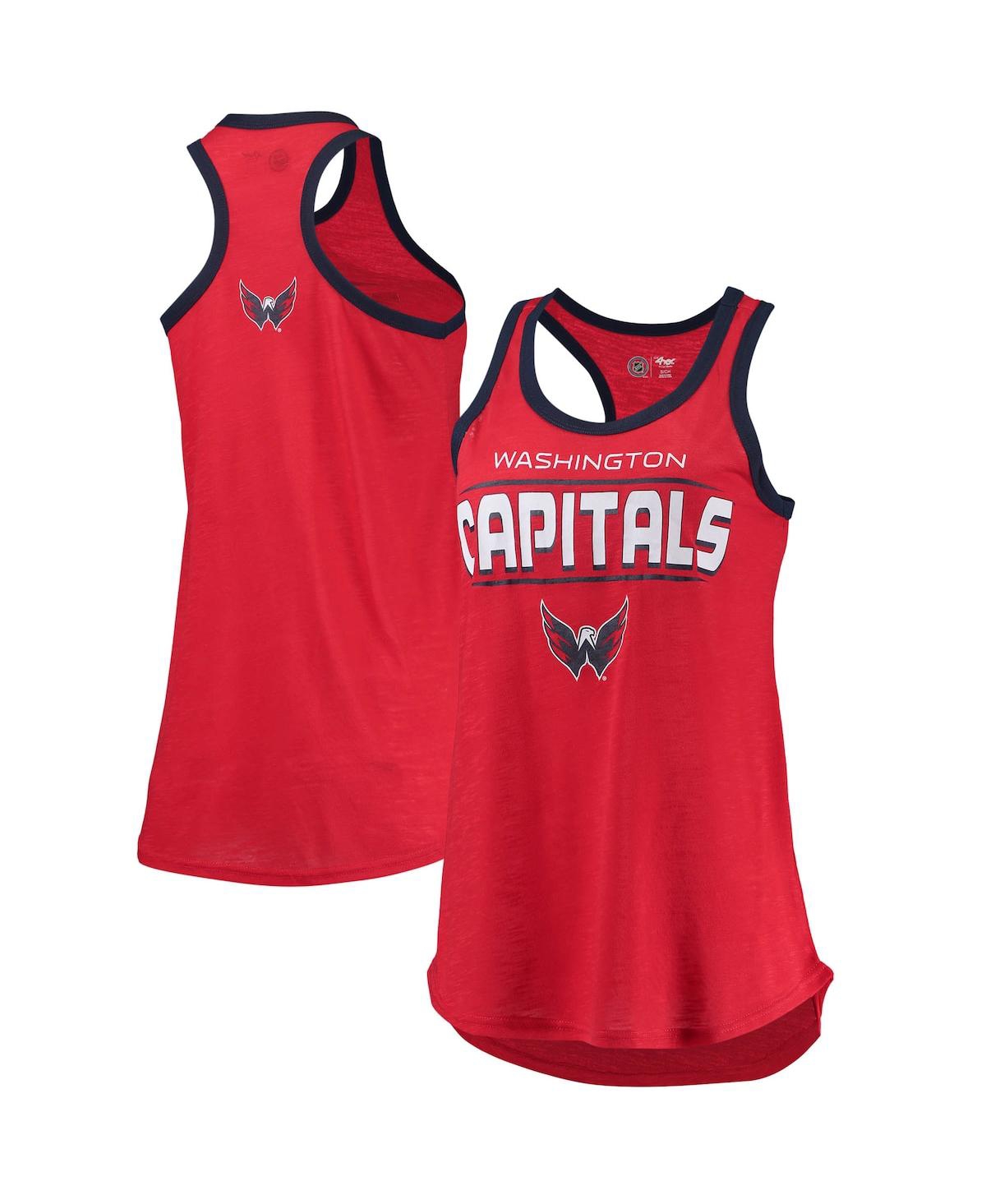 Women's G-iii Sports by Carl Banks Red Washington Capitals Showdown Slub Racerback Tank Top - Red