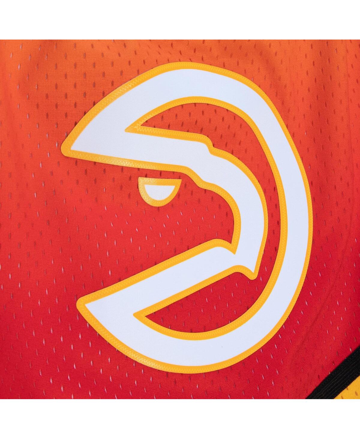 Men's Mitchell & Nessand Red Atlanta Hawks 1986/87 Hardwood Classics Fadeaway Reload 3.0 Swingman Shorts - Gold, Red