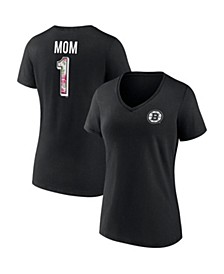 Women's Branded Black Boston Bruins Team Mother's Day V-Neck T-shirt