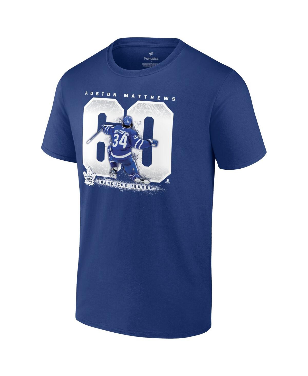 Fanatics Branded Auston Matthews Blue Toronto Maple Leafs Big & Tall Goal Record T-shirt In Blue