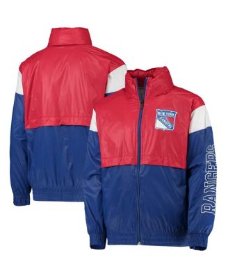 Big Boys Red, Blue New York Rangers Goal Line Full-Zip Hoodie ...