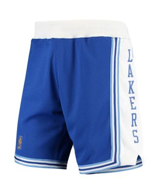 Men's Blue and White Los Angeles Lakers 2009/2010 Hardwood Classics Authentic Shorts