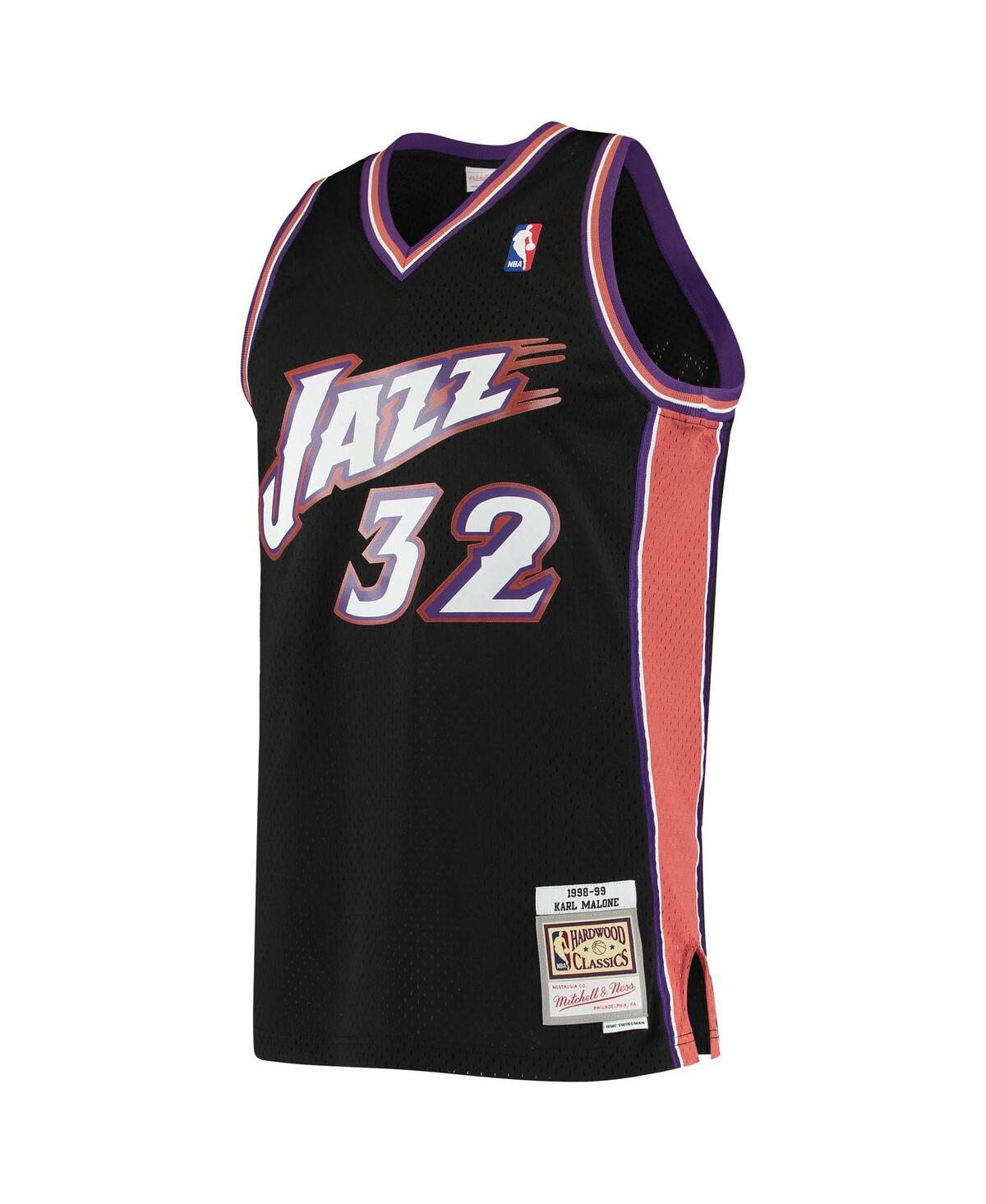 Men's Mitchell & Ness Karl MaloneUtah Jazz 1998-99 Hardwood Classics Swingman Jersey - Black