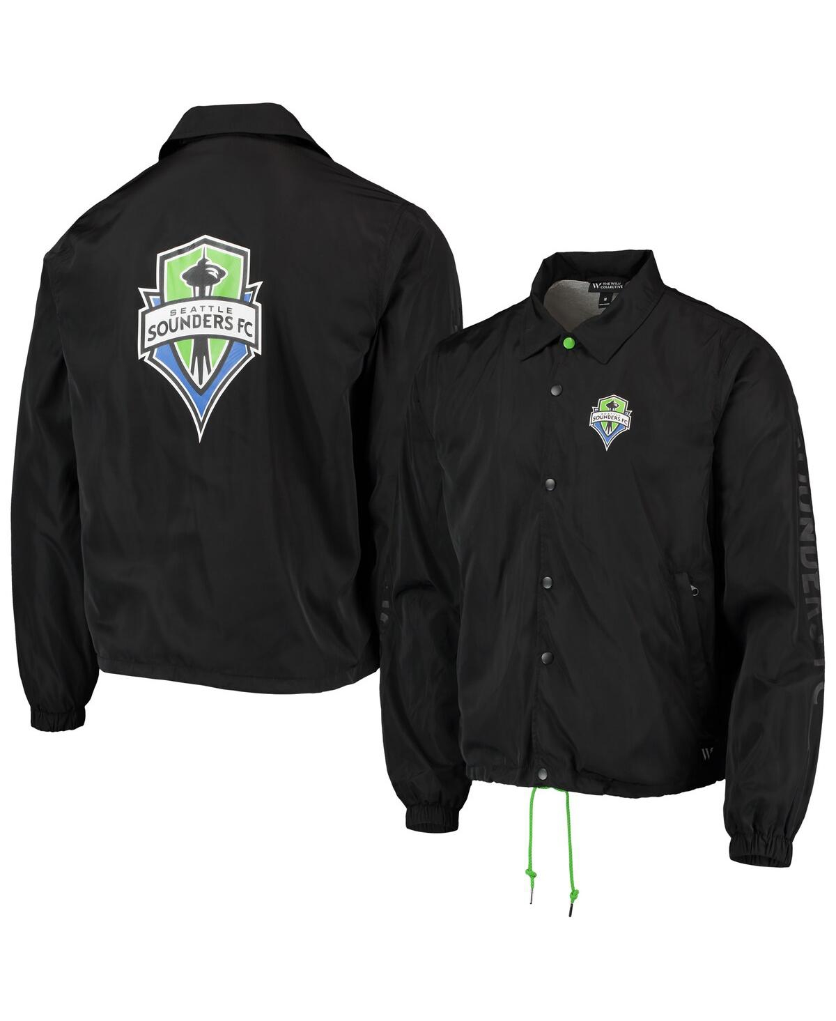 Shop The Wild Collective Men's  Black Seattle Sounders Fc Coaches Full-snap Jacket