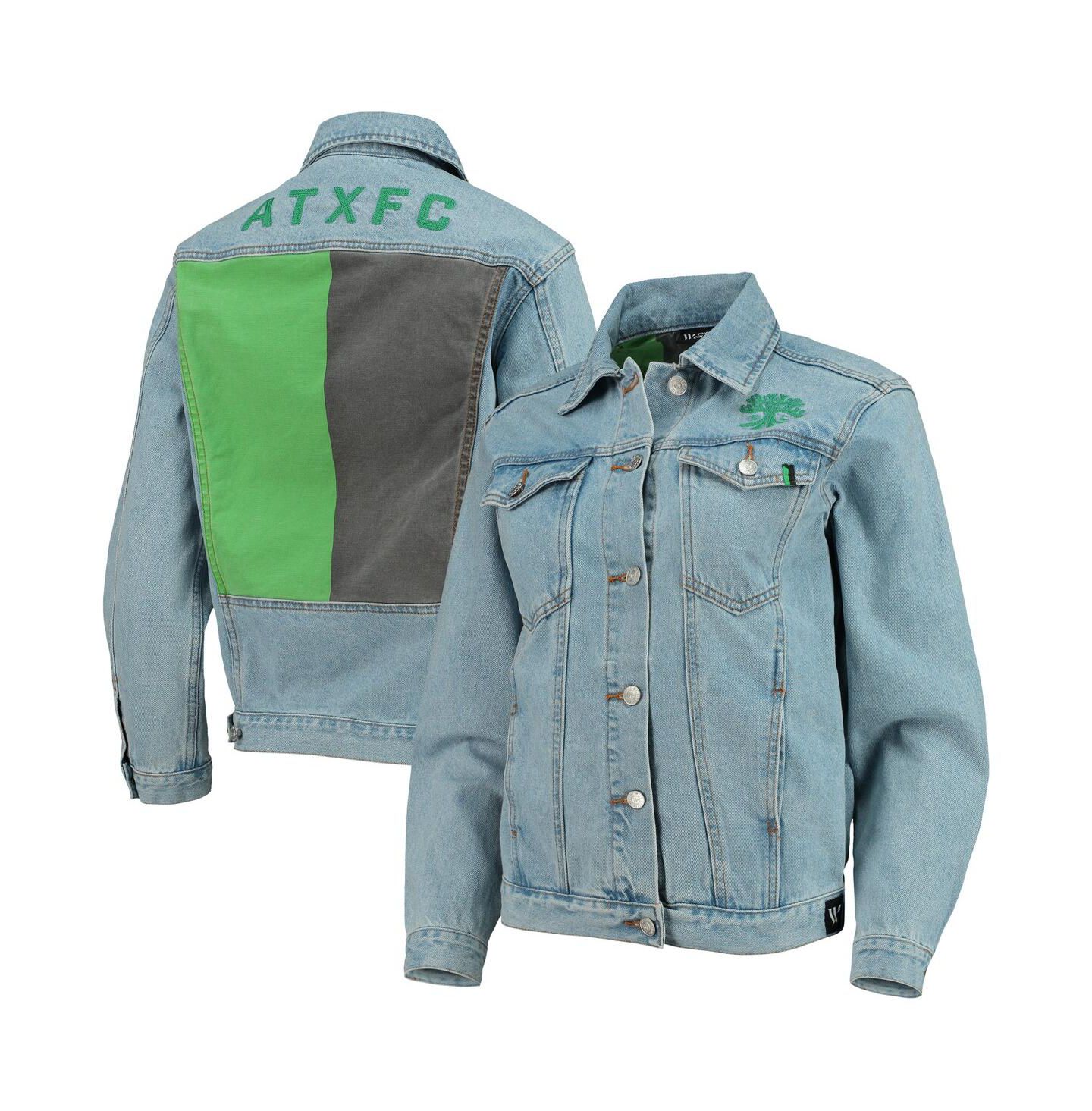 Женская куртка The Wild Collective Blue Austin FC Print Denim Button-Up — фото 1