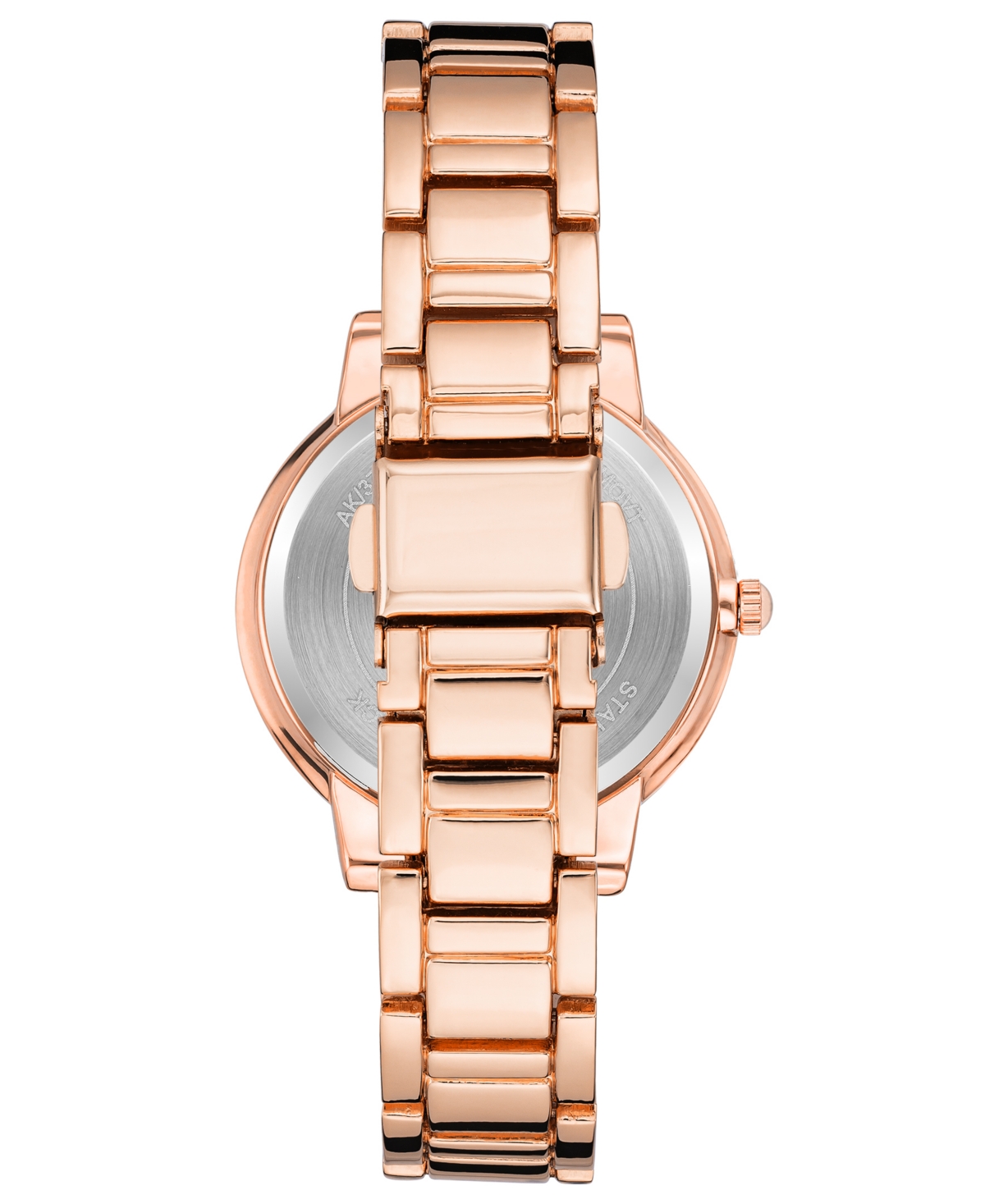 Shop Anne Klein Women's Rose Gold-tone Mixed Metal Link Bracelet Watch, 36mm