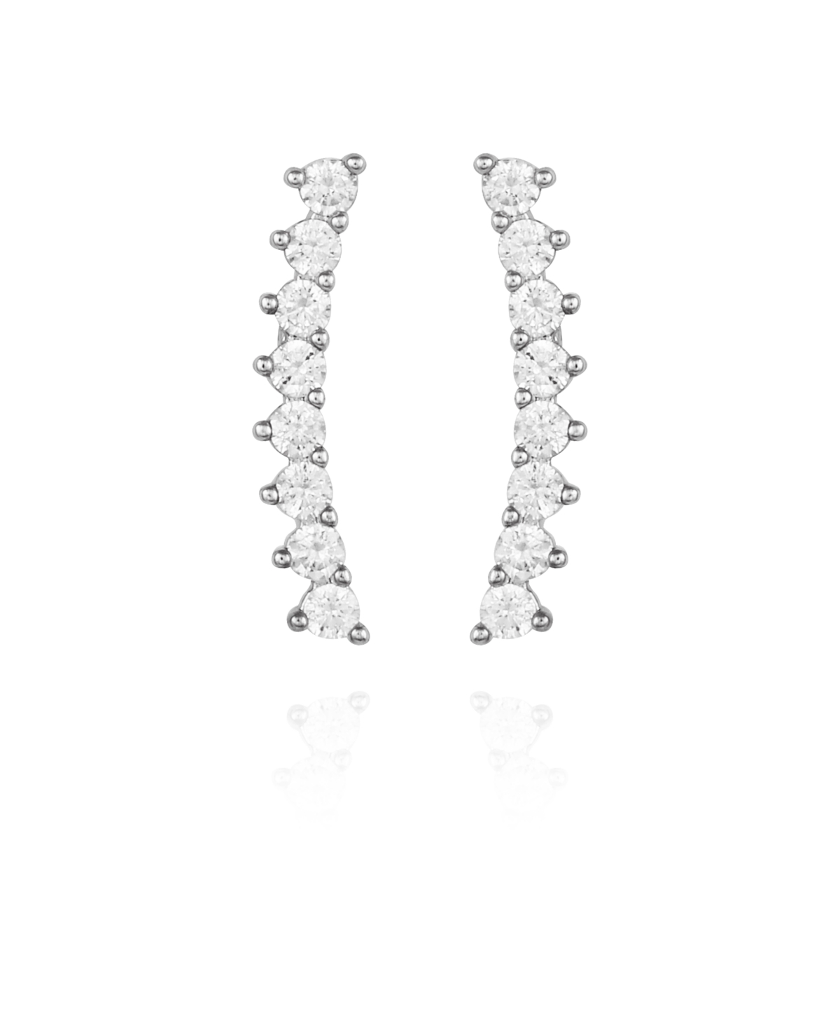 Shop Vince Camuto Silver-tone Cubic Zirconia Climber Earrings