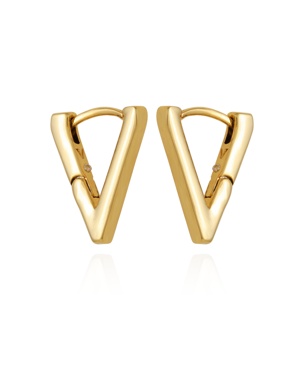 Shop Vince Camuto V-hinge Huggie Earrings In Gold-tone