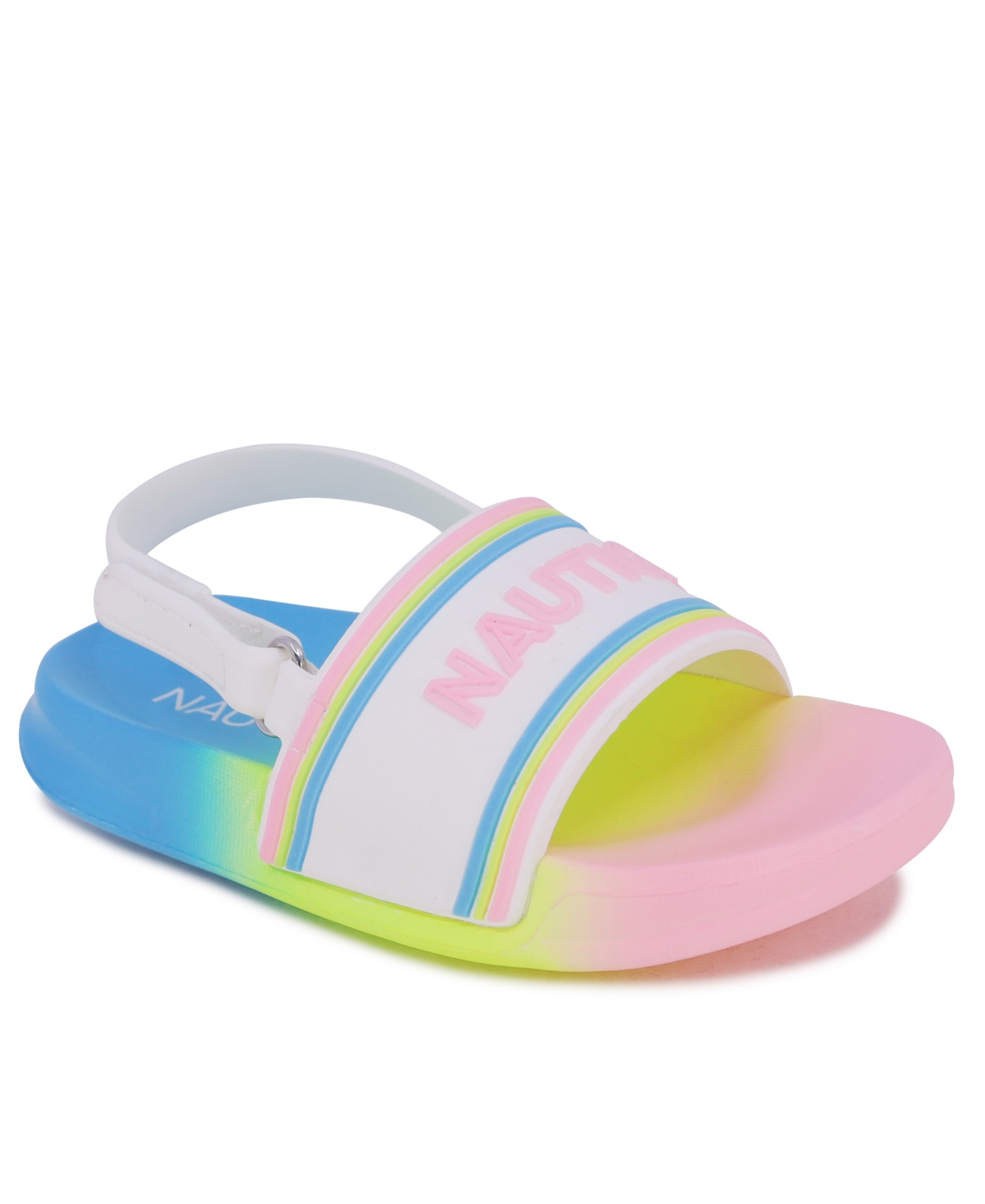 Nautica Toddler Girls Luz Slide Sandals In Bright Rainbow Gradient
