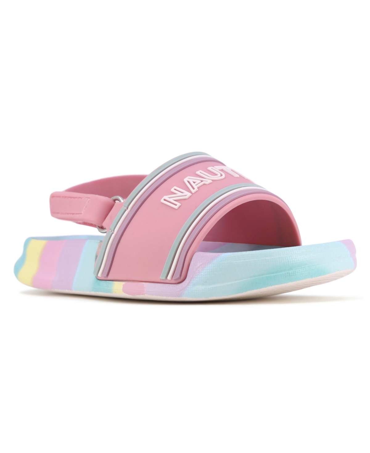 Shop Nautica Toddler And Little Girls Luz Slide Sandals In Rainbow Pastel