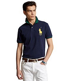 Men's Custom Slim Fit Big Pony Mesh Polo Shirt 