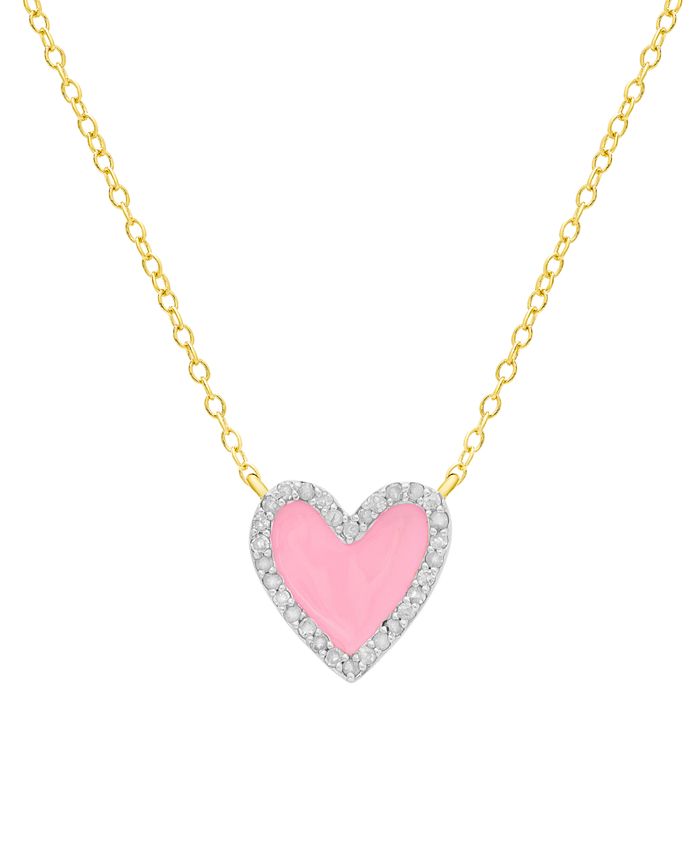 Macy's pink top sapphire heart necklace
