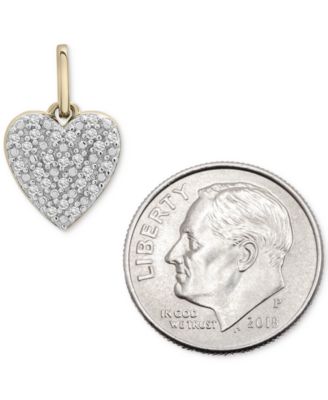 Diamond Heart Charm Pendant (1/20 ct. t.w.) in 10k Gold, Created for Macy's