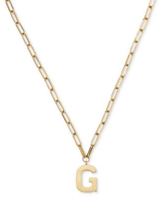 kate spade new york - Gold-Tone G Paperclip Chain Pendant Necklace, 17" + 3" extender