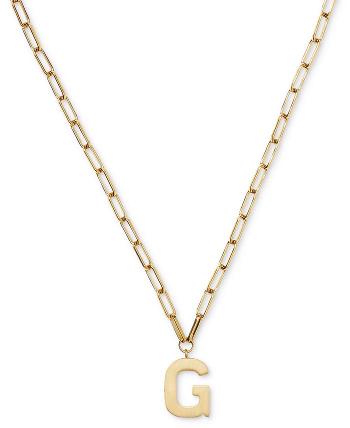 kate spade new york Gold Tone G Paperclip Chain Pendant Necklace