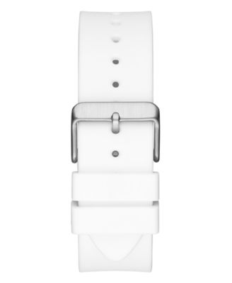 Men's Multi-Function White Silicone Strap Watch 43mm