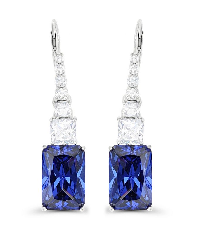 Macy's Dangling Earrings in Sterling Silver with Tanzanite & Reviews ...