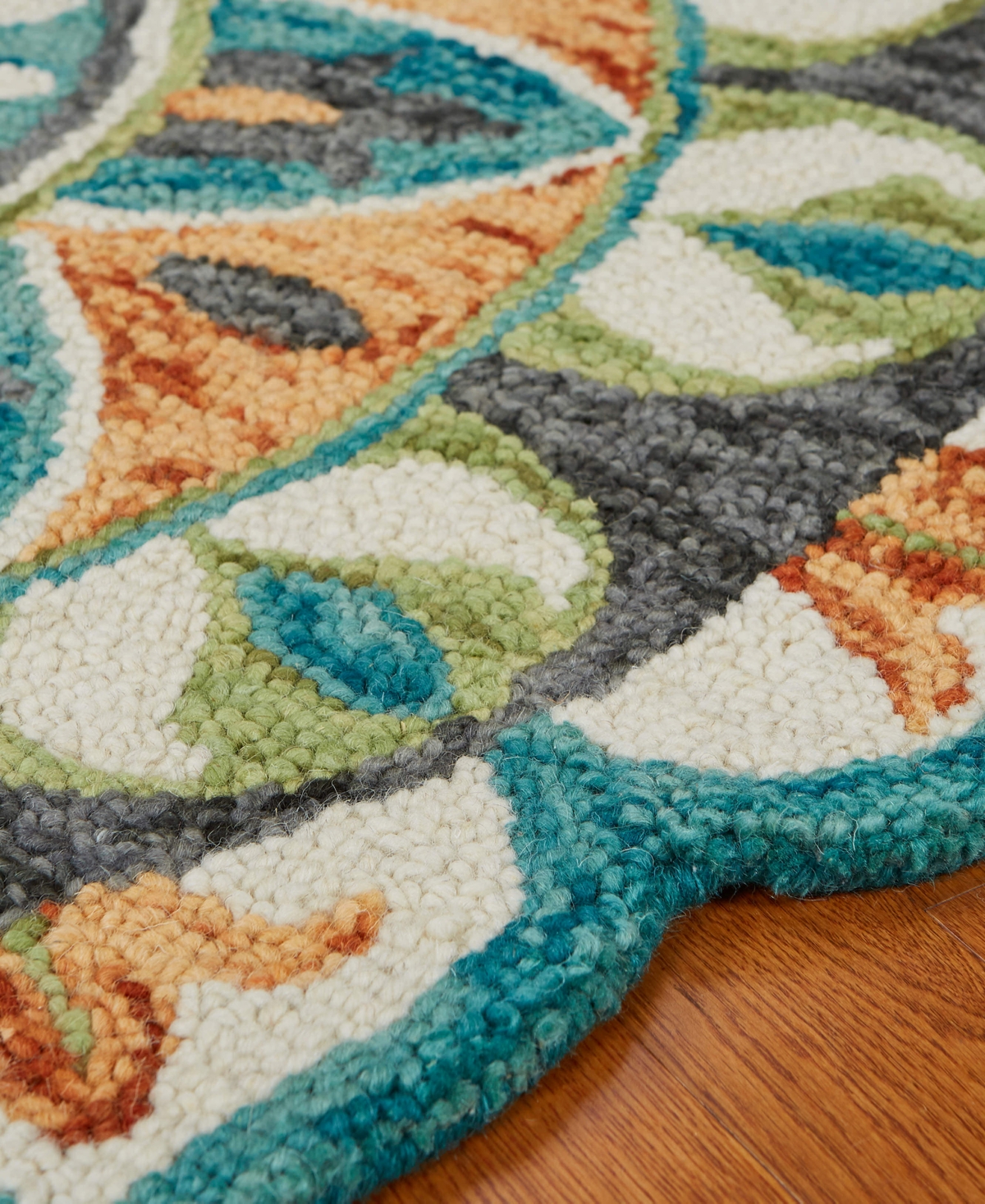 Lr Home Radiance Rdc54085 6' X 6' Round Area Rug In Teal,green