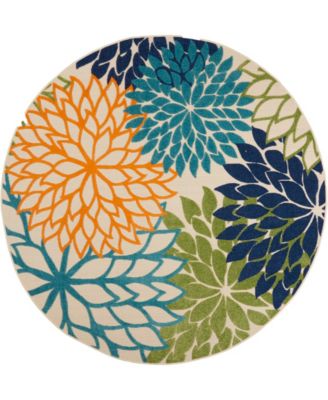 Aloha ALH05 7'10" x 7'10" Round Outdoor Area Rug