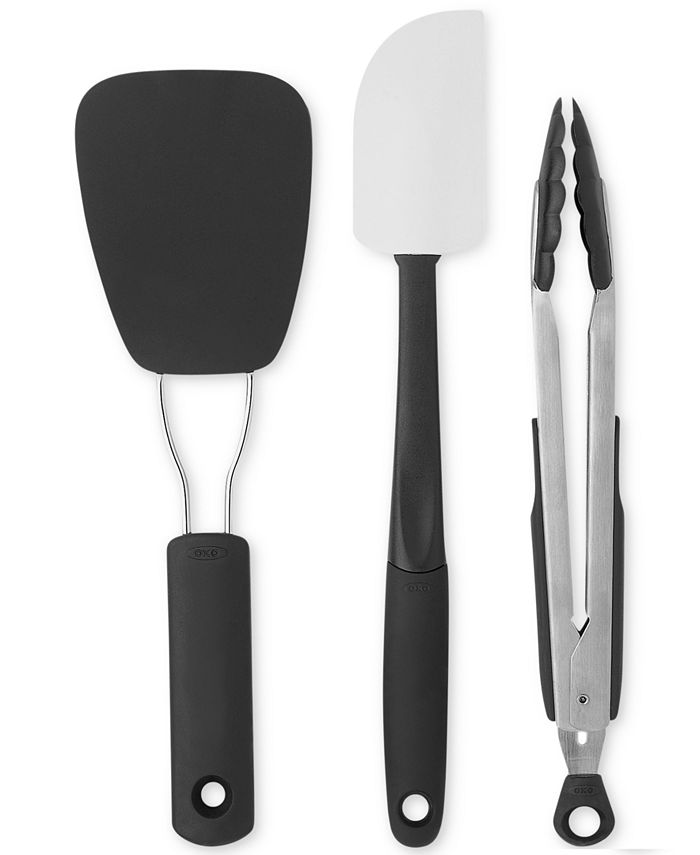 OXO Good Grips 4-Piece Nylon Tool Set & Good Grips Nylon Flexible Turner -  Black