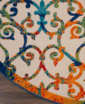 Aloha ALH21 7'10" x 7'10" Round Outdoor Area Rug