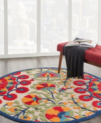 Aloha ALH20 4' x 4' Round Outdoor Area Rug