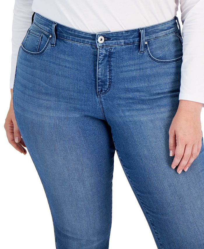 Style & Co Plus Size MidRise Curvy Skinny Jeans, Created for Macy's