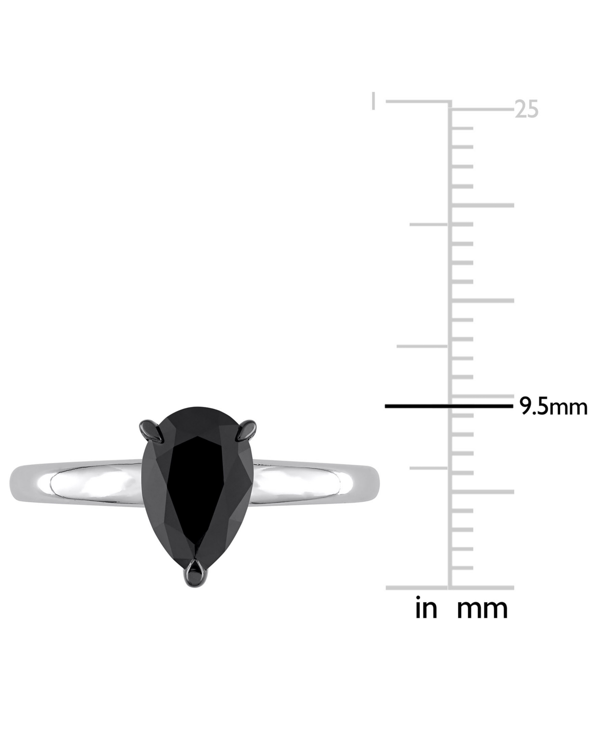 Black Diamond Pear Solitaire Engagement Ring (1 ct. t.w.) in 14k Gold