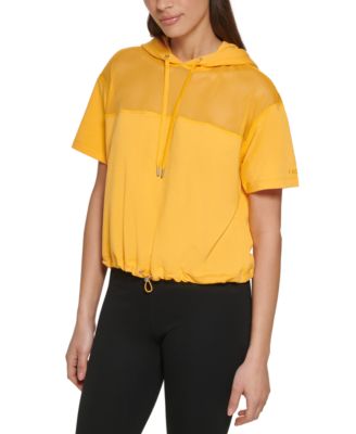 DKNY - Mesh-Trim Hooded Top