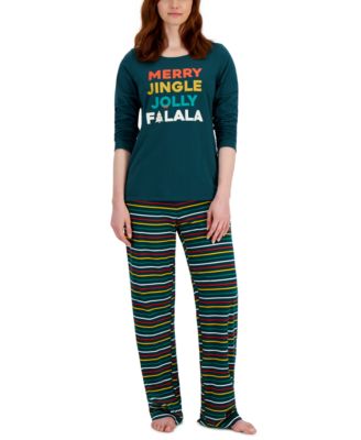 Photo 1 of SIZE LARGE Matching Women's Merry Jingle Mix It Family Pajama Set, Created for Macy's