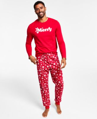 Photo 1 of SIZE SMALL Matching Men's Merry Snowflake Mix It Family Pajama Set, 