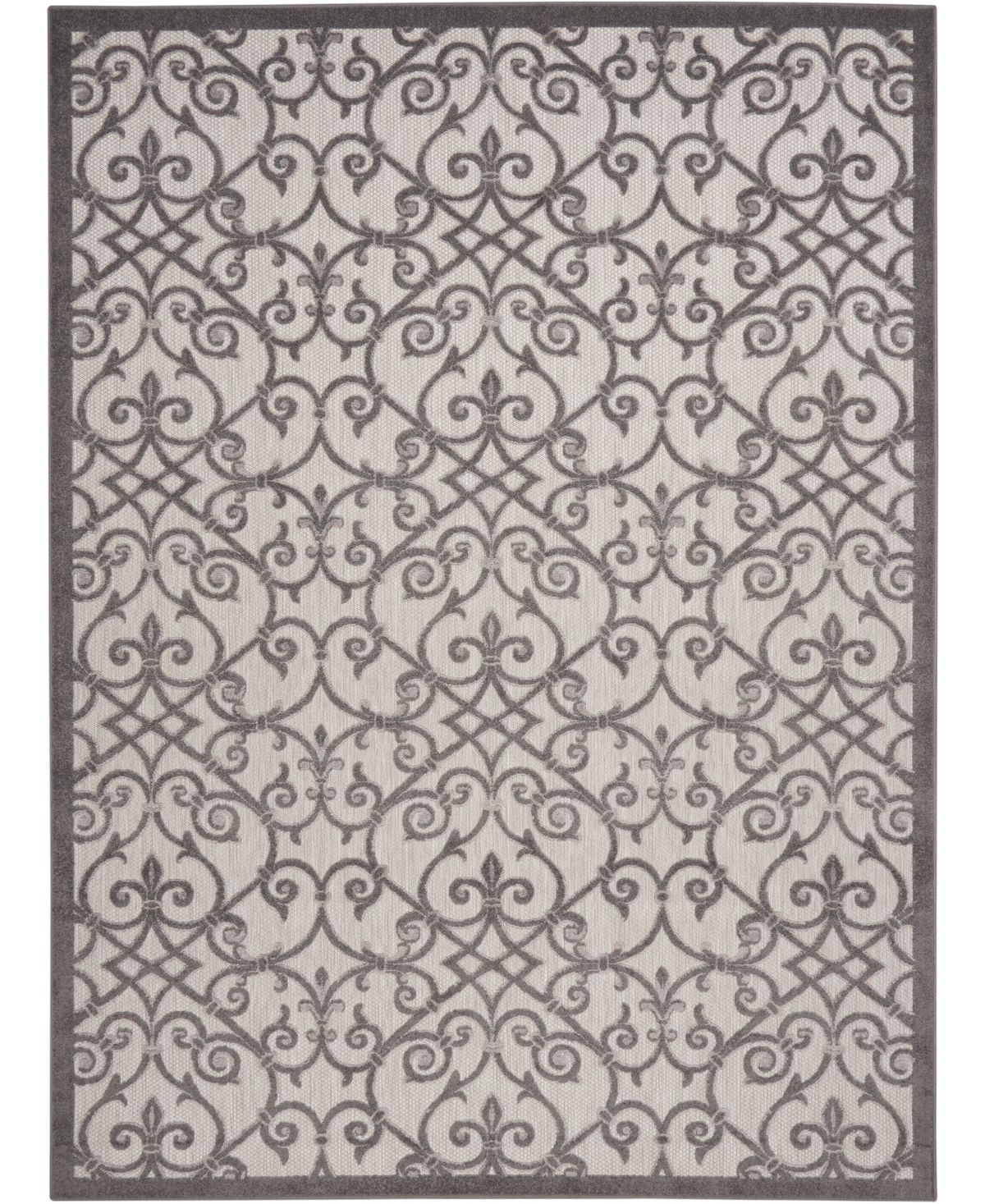 Nourison Aloha Alh21 7'10" X 10'6" Outdoor Area Rug In Charcoal