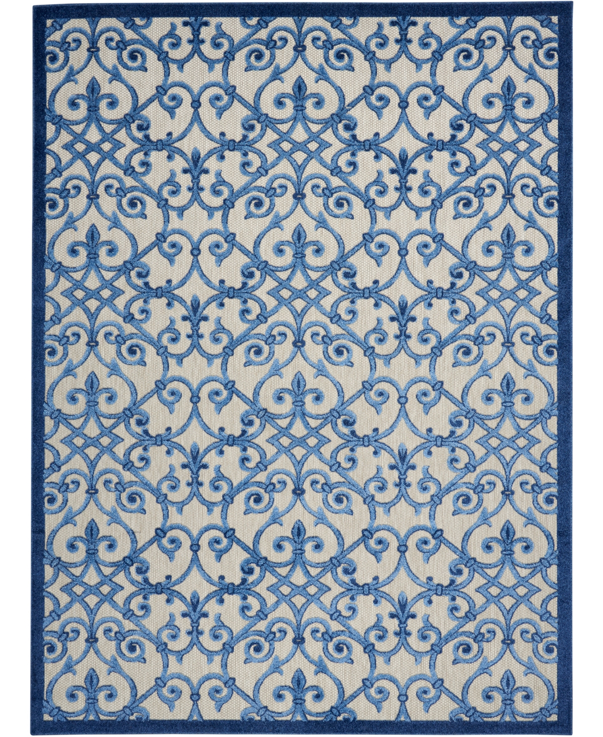 Nourison Home Aloha Alh21 7'10" X 10'6" Outdoor Area Rug In Gray,blue