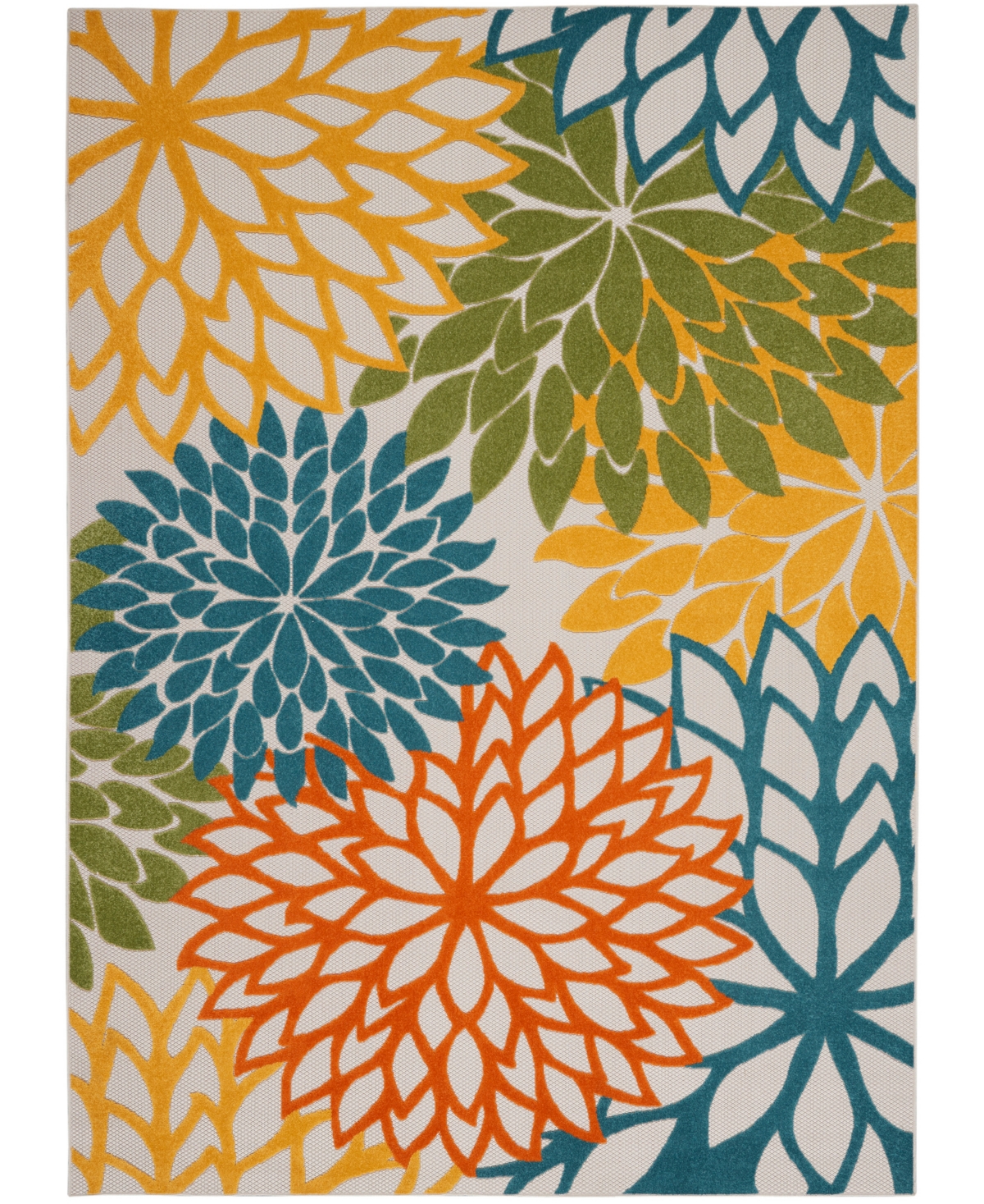 Nourison Aloha Alh05 7' X 10' Outdoor Area Rug In Turquoise