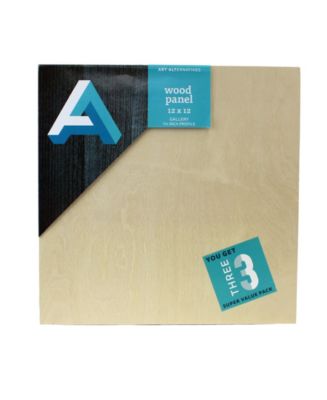 Art Alternatives 12" x 12" Classic Wood Panel Value Pack Set, 3 Piece ...