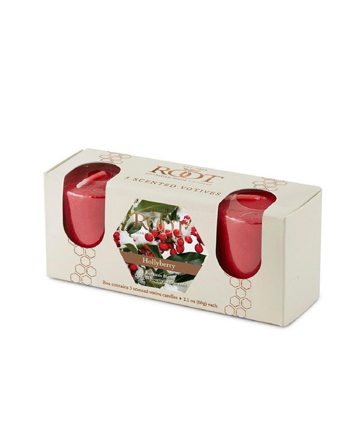 ROOT CANDLES Votive Holly berry Fragrance Set, 3 Piece Macy's