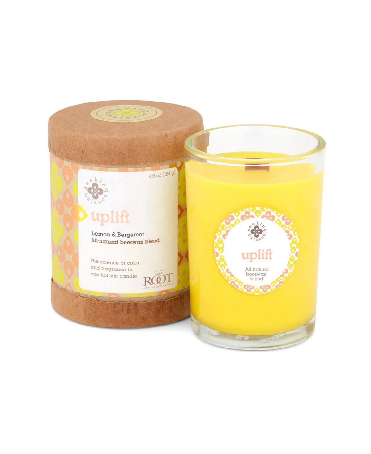 Seeking Balance Uplift Lemon Bergamot Spa Jar Candle, 6.5 oz - Yellow