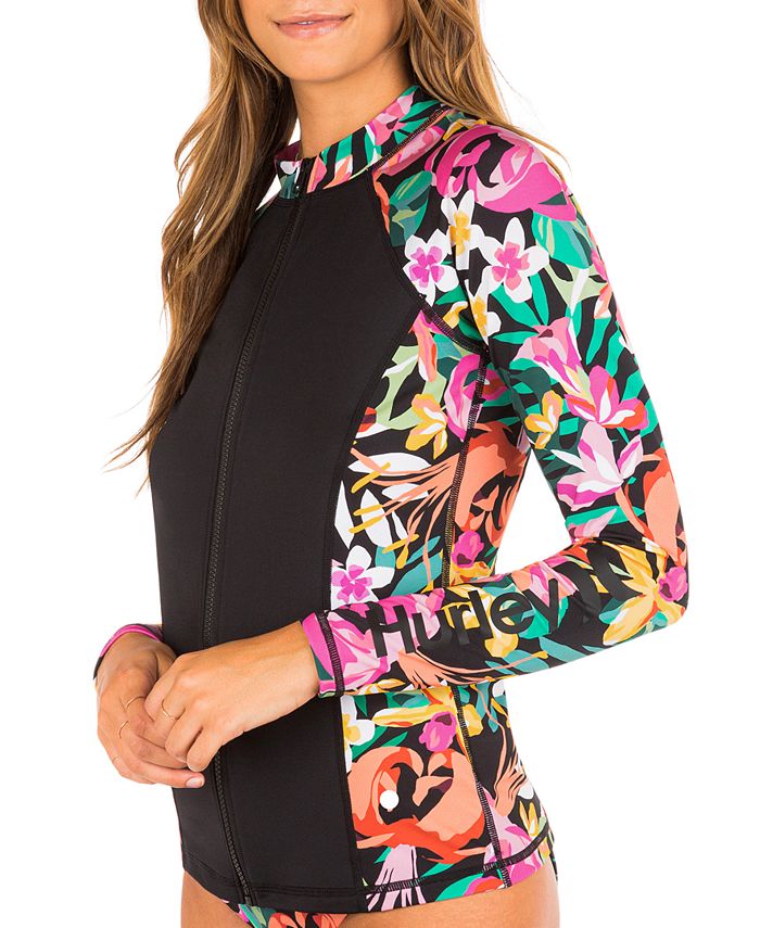 Hurley Juniors' Floral Pop Rash Guard Macy's