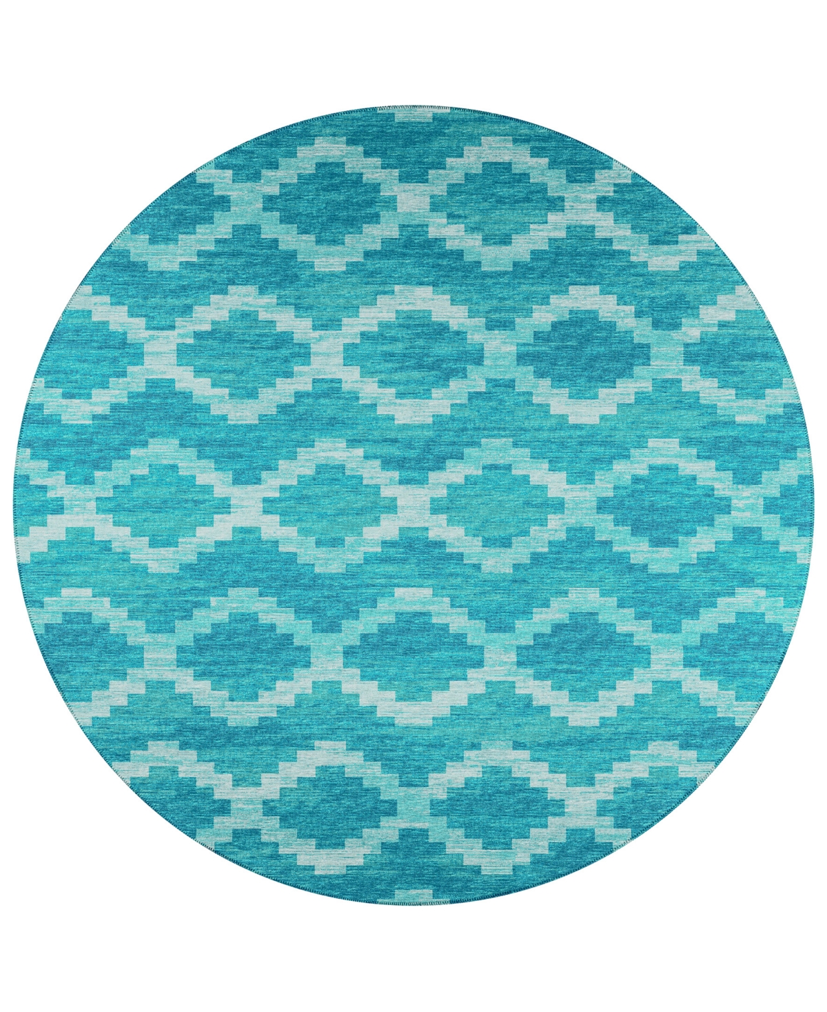 D Style Buttes BTS9 6' x 6' Round Area Rug - Aqua