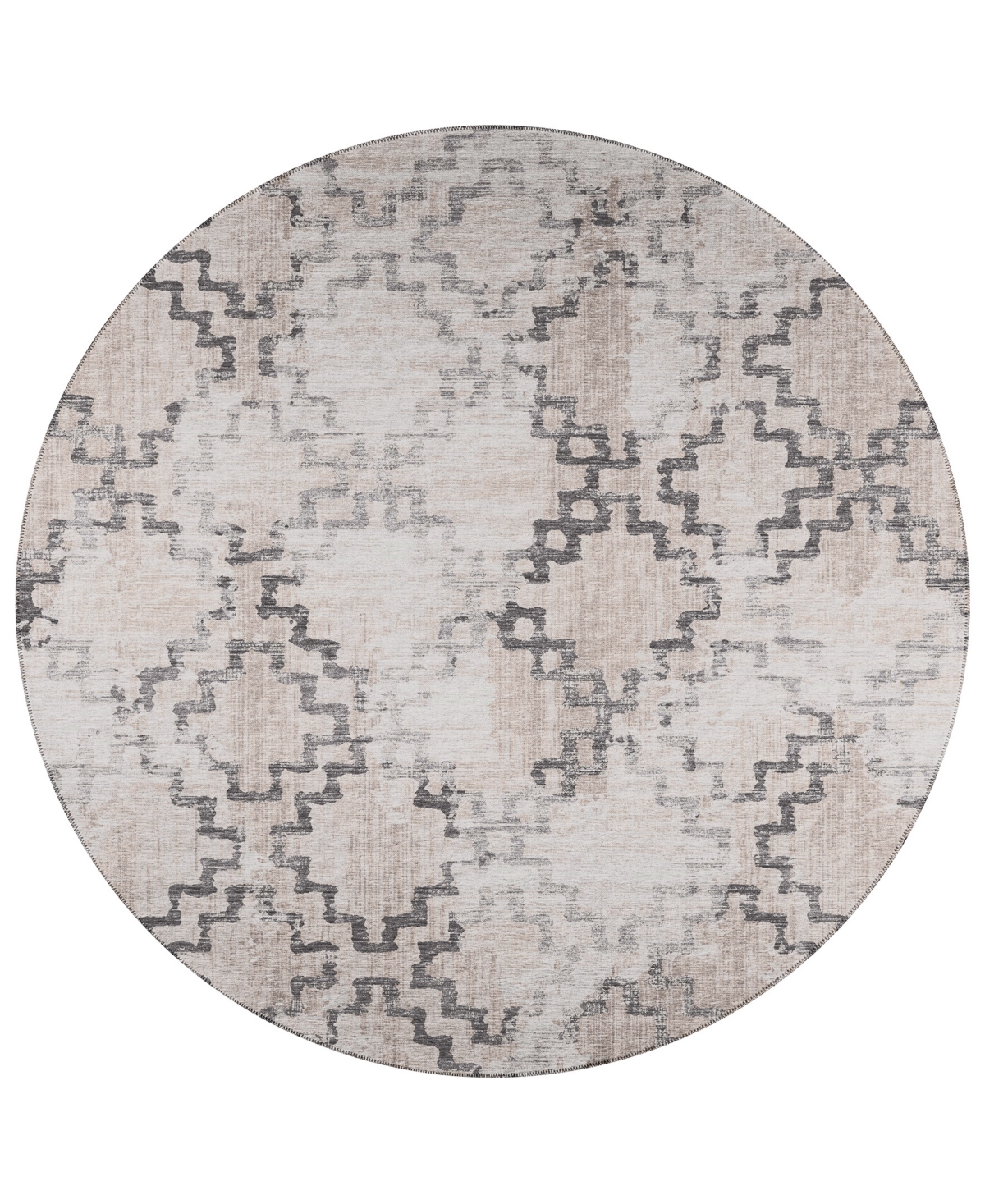 D Style Buttes BTS15 6' x 6' Round Area Rug - Tan