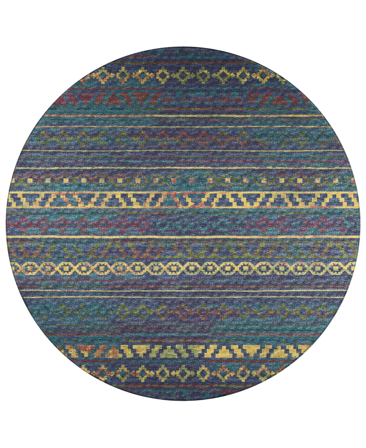 D Style Buttes BTS10 8' x 8' Round Area Rug - Midnight