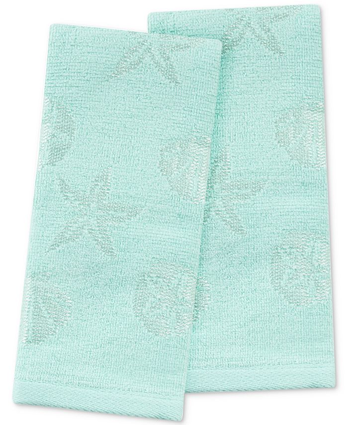 Martha Stewart Collection Shells Carved Fingertip Towel Set, 11" x 18