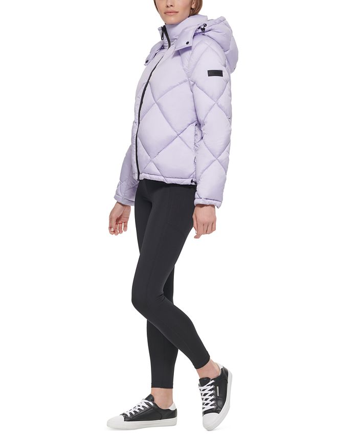 Calvin Klein Women's Quilted Cropped Hooded Puffer Coat, Created for