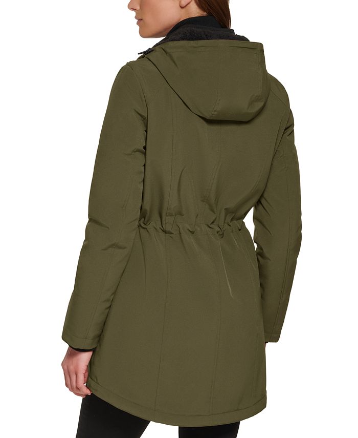 Calvin Klein Women's Hooded Faux-Fur-Lined Anorak Raincoat & Reviews ...