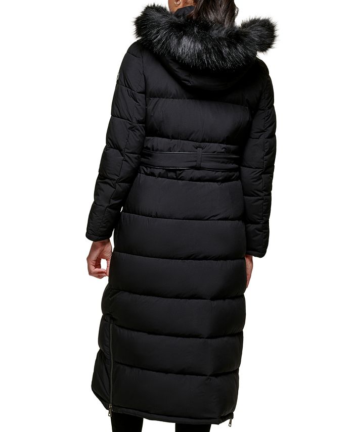 DKNY Women's FauxFurTrim Hooded Maxi Puffer Coat Macy's